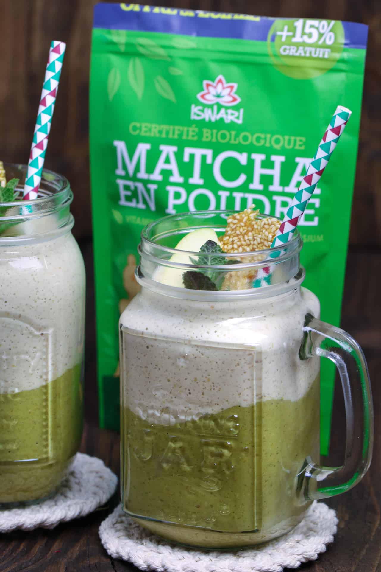 smoothie matcha sirop de coco iswari